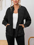 Damen Freizeitjacke mit Langen Ärmeln - Einfarbig Baseballkragen Gestepptes Design Maschinenwaschbar